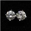 Image 3 : 40) 14K WHITE GOLD SINGLE STONE DIAMOND EARRINGS,