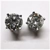 Image 5 : 40) 14K WHITE GOLD SINGLE STONE DIAMOND EARRINGS,