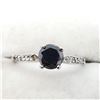 Image 1 : 27) 14K WHITE GOLD BLACK DIAMOND RING,