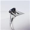 Image 3 : 27) 14K WHITE GOLD BLACK DIAMOND RING,