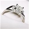 Image 2 : 44) 14K WHITE GOLD FANCY CUT DIAMOND RING,