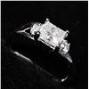 Image 5 : 44) 14K WHITE GOLD FANCY CUT DIAMOND RING,