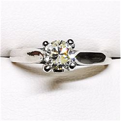 41) 14K WHITE GOLD DIAMOND RING,