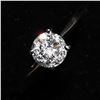 Image 5 : 31) 14K WHITE GOLD DIAMOND SOLITAIRE RING,