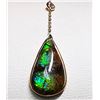 Image 1 : 29) 14K YELLOW GOLD AMMOLITE & SAPPHIRE NECKLACE,