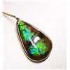 Image 2 : 29) 14K YELLOW GOLD AMMOLITE & SAPPHIRE NECKLACE,