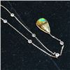 Image 3 : 29) 14K YELLOW GOLD AMMOLITE & SAPPHIRE NECKLACE,