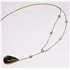 Image 4 : 29) 14K YELLOW GOLD AMMOLITE & SAPPHIRE NECKLACE,