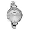 NEW FOSSIL WATCH W/WHITE CRYSTAL BEZEL/ST.STEEL