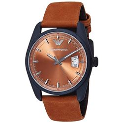 NEW EMPORIO ARMANI SPORTIVO BRONZE DIAL/TANLEATHER