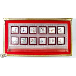 12 PC CHINESE YEAR OF THE RABBIT MEDALLION SET.