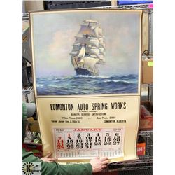 VERY LARGE (30"X46") 1940 CALENDAR PROMOTING