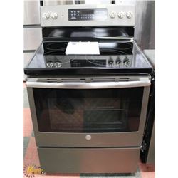 GE FLAT TOP SELF/STEAM CLEANING RANGE WITH WARMING