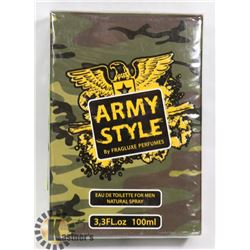 ARMY STYLE 3.3 FL. OZ. CAMO EAU DE TOILETTE FRANCE
