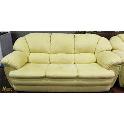 84" YELLOW TONED SOFA.