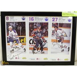 COLLECTION OF 3 SIGNED & FRAMED  EDMONTON OILERS