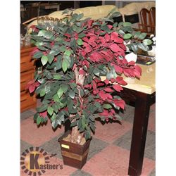 3FT SILK TREE WITH DECORATIVE PLANTER POT.