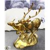 Image 1 : PAIR OF BRASS DEER RUNNING FIGURE.