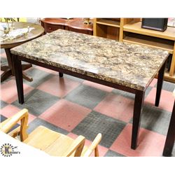 FAUX MARBLE KITCHEN TABLE, 38"X64"X30.5".