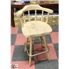 Image 1 : SOLID WOOD SWIVEL BAR STOOL .