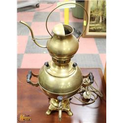 VINTAGE BRASS RUSSIAN SAMOUAR WITH TEAPOT