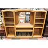 Image 1 : LARGE OAK TONED TV ENTERTAINMENT UNIT AS IS.