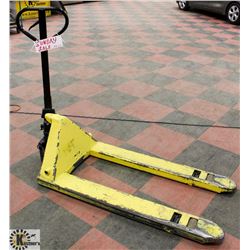 YELLOW PALLET JACK.
