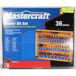 MASTERCRAFT 36PC ROUTER BIT SET INCL WOODEN CASE