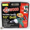 Image 1 : CANWOOD VARIABLE SPEED 1/2" DRILL, 4.5AMP 120V.
