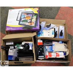 2 BOXES OF ASSORTED OFFICE EQUIPMENT