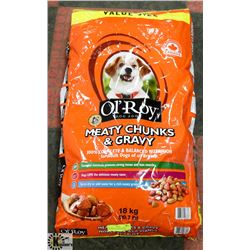 18KG BAG OF OL'ROY MEATY CHUNKS & GRAVY DOG FOOD