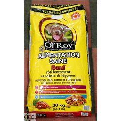 20KG BAG OF OL'ROY BEEF AND VEGETABLE DOG FOOD