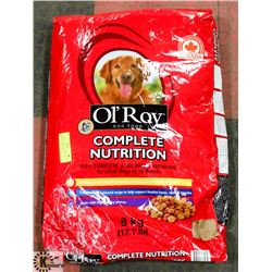 8KG BAG OF OL'ROY COMPLETE NUTRITION DOG FOOD