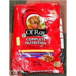 8KG BAG OF OL'ROY COMPLETE NUTRITION DOG FOOD