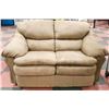 Image 1 : LIGHT BROWN FABRIC 63" LOVE SEAT