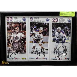 COLLECTION OF 3 SIGNED & FRAMED  EDMONTON OILERS