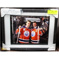 FRAMED CONNOR MCDAVID & WAYNE GRETZKY PHOTO