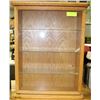 Image 1 : OAK DISPLAY CASE WITH GLASS SHELVES, 18"X7"X43"