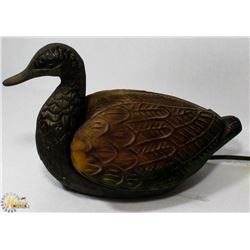 VINTAGE GLASS DUCK LAMP.