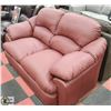 Image 1 : WINE LEATHERETTE 64" LOVE SEAT.