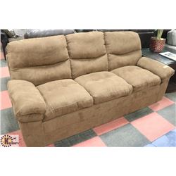 BROWN MICROFIBRE 82" SOFA.