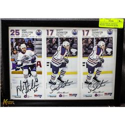 COLLECTION OF 3 SIGNED & FRAMED  EDMONTON OILERS