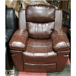 NEW CHOCOLATE BROWN LEATHERETTE RECLINING SOFA