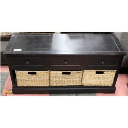 DARK ESPRESSO WOOD CABINET W/3