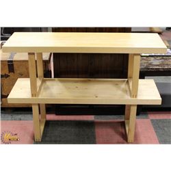 MULTI-PURPOSE 2-TIER LIGHT BROWN WOOD