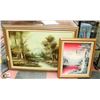 Image 1 : LOT OF 2 ORIGINAL OIL PAINTINGS ONE NAME SIGNED