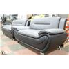 Image 1 : NEW GREY AND BLACK LEATHERETTE 76" SOFA WITH