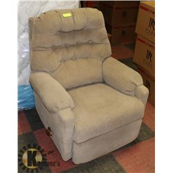 TAN RECLINER CHAIR.