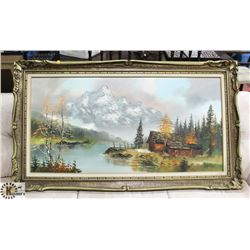LARGE ORNATE FRAMED OIL ON CANVAS