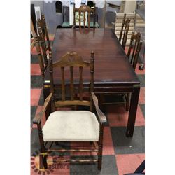 DINING TABLE (40"X80"X30") WITH 6 CHAIRS